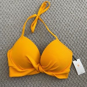 Target yellow push up bikini top 34D NWT
